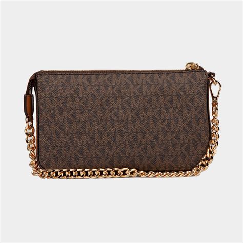 michael kors jet set chain pouchette brown
